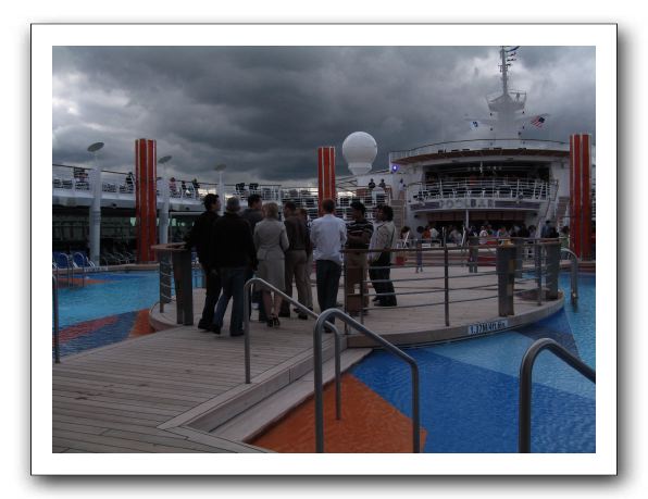Pool deck dance floor