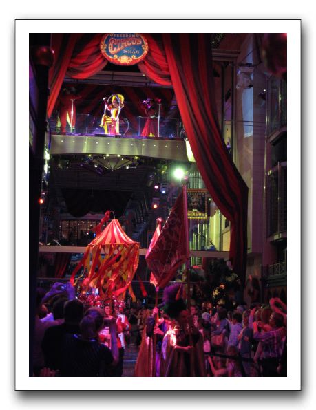 The stage lowering from the ceiling