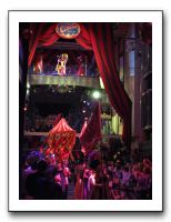 The stage lowering from the ceiling